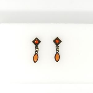 Club Monaco Long Earrings Red and Black